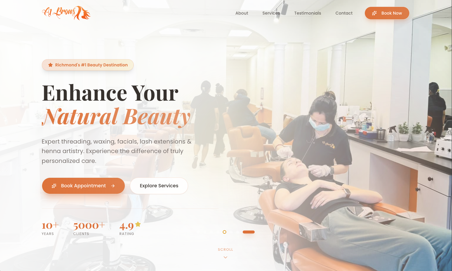 A1 Brows website redesign